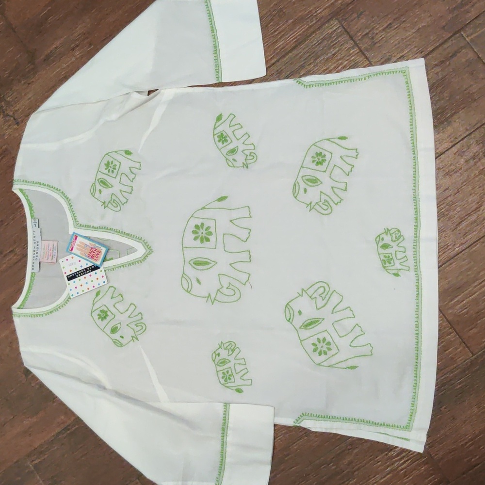 Nwt Gretchen Scott L White/Green trim